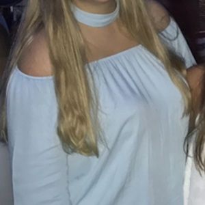 Blue Top with attached choker